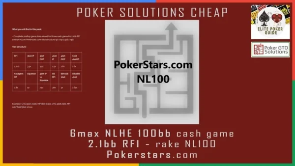 pokerstar.webp POKER GTO SOLUTIONS 6MAX NLHE 100BB CASH GAME - 2.1BB RFI - RAKE NL100